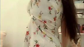 Voyeur thrill of 23yo spanish girl upskirt slip exposed