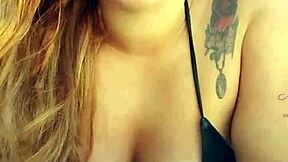 curvy african exhibitionist slips into tiny bikini and flashes hunks on beach
