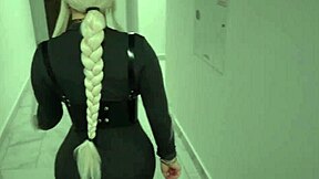 A horny neighbor bends over for stranger's big cock in public elevator fuck.