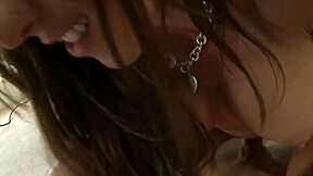 Emilianna Jerks Monster Cock with Bare Feet Before Shaved Pussy Ride.