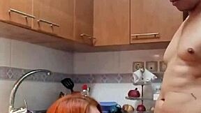 mature suegra's tight pussy orgasms on my cock after kitchen tease fuck