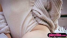 Petite Blonde Russian Milf Rips Clothes to Flaunt Small Tits Outdoors!