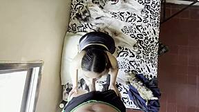 Stepsister sneaks ride on my cock while home alone skirt hiked up