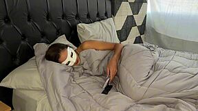 Wife turns hubby into cuckold riding friend's huge cock with creampie finish.