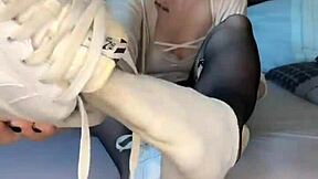 black nylon feet in nike air force crush your fetish dreams!