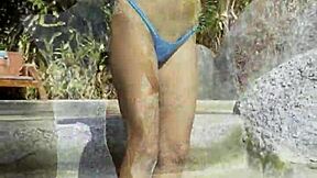 Monika Fox's Big Bikini Tits Tease Poolside Paradise