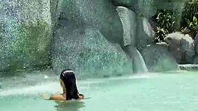 Monika Fox's Big Bikini Tits Tease Poolside Paradise