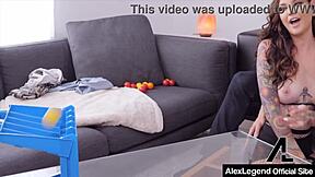 INKED HOTTIE ROCKY EMERSON BENDS OVER FOR ALEX LEGENDS CUM ON HER NICE ASS