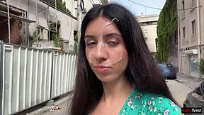 Game loser struts cum-covered face through streets