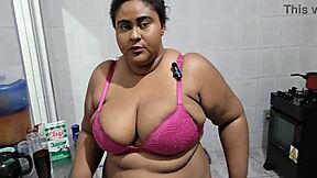 stepson fucks stepmom in kitchen blasts huge cumshot