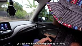 Camila Henao fucks new driver roughly in car with deepthroat doggystyle cowgirl big tits