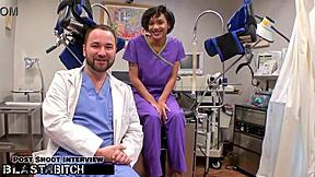 Innocent Student Jackie Banes Caught Backstage Bent Over for Deepthroat Choking and Doggystyle Pounding