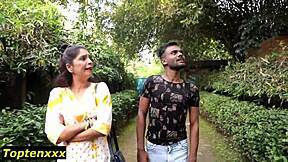 My naughty indian boyfriend finally fucks me romantic first time in forest after passionate foreplay kissing