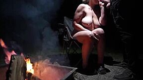 Curvy Big Tits Wife Sucks Cock Naked on Beach Feeling Wild Emotions Outdoors