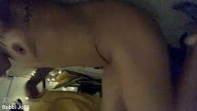 Bobbi Jo88 teases her shaved ebony pussy in solo preview massage