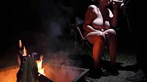 Curvy Big Tits Wife Sucks Cock Naked on Beach Feeling Wild Emotions Outdoors