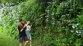 Village Girl Spreads Legs for Outdoor Fuck Amid Hydrangea Blossoms
