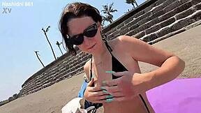 Skinny Babe Deepthroats Big Cock On Nudist Beach Then Hotel Creampie Ride