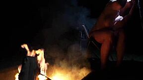 Curvy Big Tits Wife Sucks Cock Naked on Beach Feeling Wild Emotions Outdoors