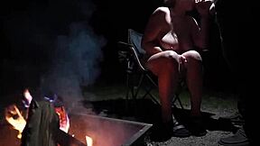 Curvy Big Tits Wife Sucks Cock Naked on Beach Feeling Wild Emotions Outdoors