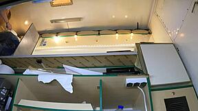 Blonde's upskirt panties slip revealing shaved pussy tease