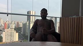 Roommate unloads huge creampie in cute black dorm babe to relax