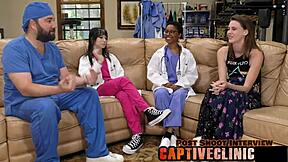 Ever wonder what human guinea pigs do backstage? lilly jade spreads for latex-gloved closeups