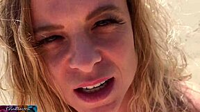 Beach babe erin electra grabs stud's monster cock for bikini blowjob cumshot explosion!