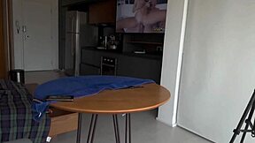 Roommate unloads huge creampie in cute black dorm babe to relax