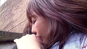 hey i seduced the mature japanese milf neighbor fer first creampie fuck in her hairy pussy