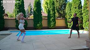 Slutty larissa leite's big tits bounce in double anal creampie gangbang!!