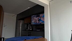 Roommate unloads huge creampie in cute black dorm babe to relax