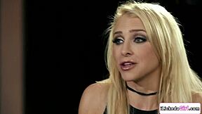 Brunette Lesbian Licks Big Tits Blonde Pussy