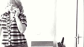 Naked Blonde Milf with Hairy Pussy Fucks Delivery Boy in Shower Doggy