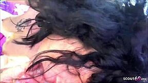 holy shit german granny fkk threesome fucked by two young studs!