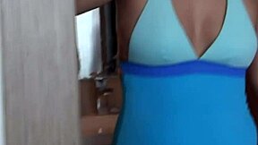 stepmom's bikini slips on beach revealing hairy pussy ass and huge tits just for me!!