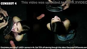 gloryhole slut luna swallows hot cum loads on her tongue??