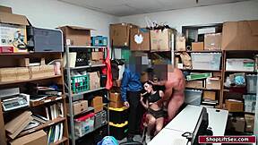 Watch this small tits brunette get face fucked and dominated by two monster cocks!