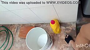 Venezuelan whore keli bends over bed for big cock interracial homemade pounding