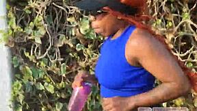 giant ass redhead gym workout filmed by lover!!