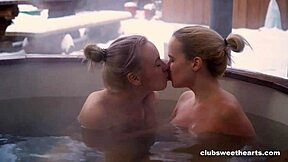 Hot tub threesome turns wild with anal and doggystyle in winter snow