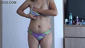 stepmom's bikini slips on beach revealing hairy pussy ass and huge tits just for me!!