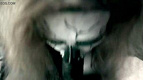 skeleton girl drops to knees for halloween horror cock sucking and cumshot