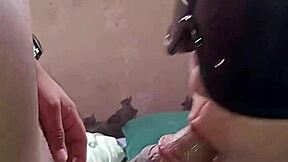 Hey neighbor watch me suck commander's huge cock closeup