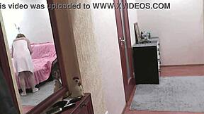 Naked Blonde Milf with Hairy Pussy Fucks Delivery Boy in Shower Doggy