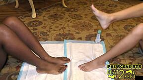 Aria Nicole Giggles Barefoot Foot Fetish Backstage Closeup