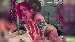 A Stuck Vibrator Makes Succubus Slave Pussy Puffy and Moaning in Cosplay BDSM