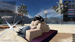 Pool sex got boring, so why not fuck on the beach next?