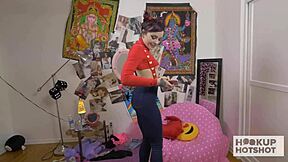 What if harsh dong brutally stuffs Chloe Carters tight shaved holes?