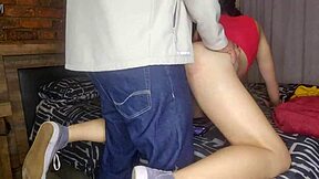 stepdad pounds 18yo stepdaughter's tight shaved pussy bent over just 6 minutes before boyfriend arrives home